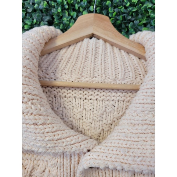 vtg 90s CUTE FOXY ANIMAL Sweater // cable-knit chunky rare comfy tundra grandma - Picture 6 of 6